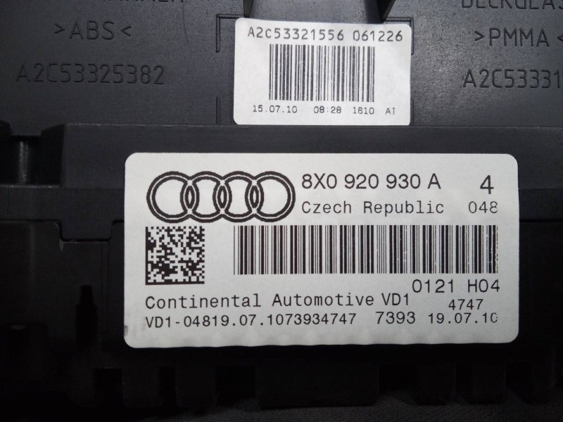Recambio de cuadro instrumentos para audi a1 (8x) ambition referencia OEM IAM 8X0920930A  E2-A1-20-3