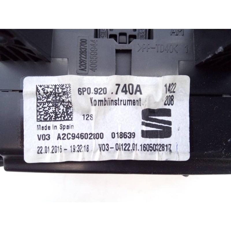 Recambio de cuadro instrumentos para seat ibiza (6p1) fr referencia OEM IAM 6P0920740A  E2-A1-19-3