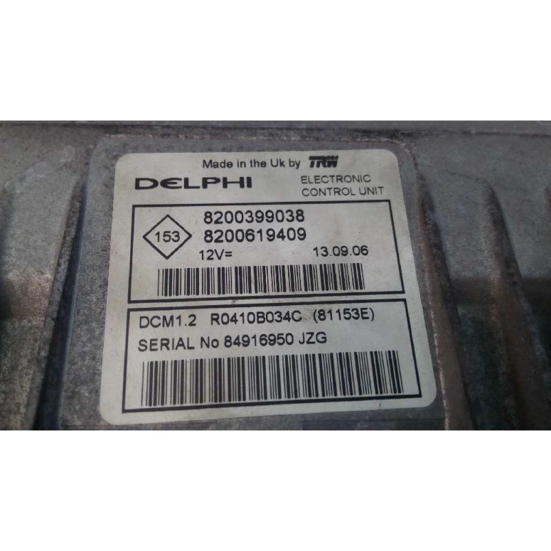 Recambio de centralita motor uce para renault clio iii authentique referencia OEM IAM 8200399038 8200619409 E2-A1-42-7