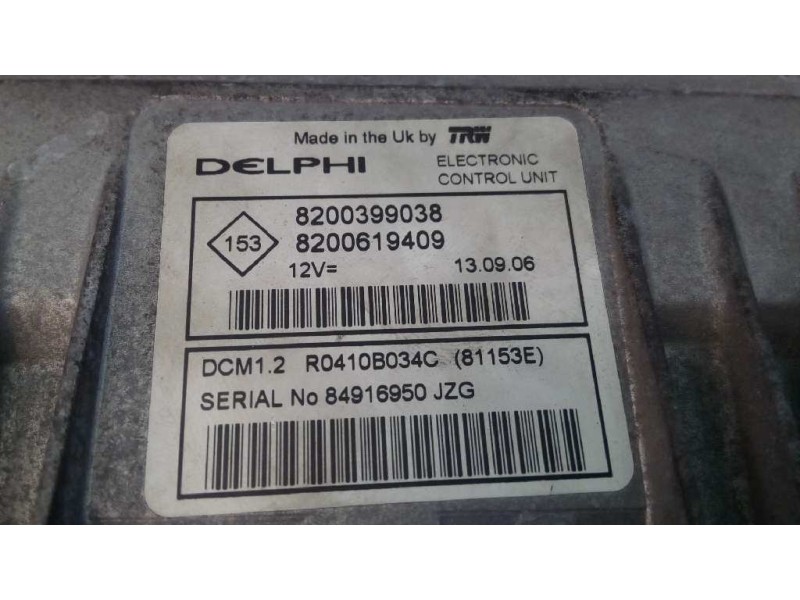 Recambio de centralita motor uce para renault clio iii authentique referencia OEM IAM 8200399038 8200619409 E2-A1-42-7