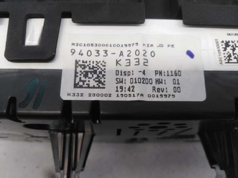 Recambio de cuadro instrumentos para kia cee´d drive referencia OEM IAM 94033A2020 A2C1053001 E3-A3-24-4