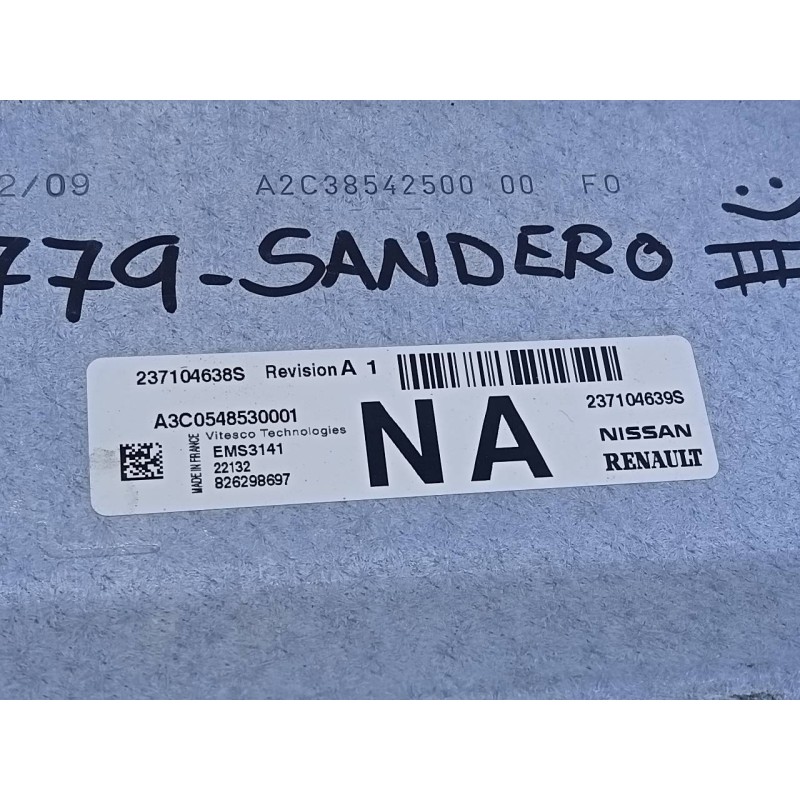 Recambio de centralita motor uce para dacia sandero iii stepaway referencia OEM IAM 237104639S 826298697 E2-A1-44-1