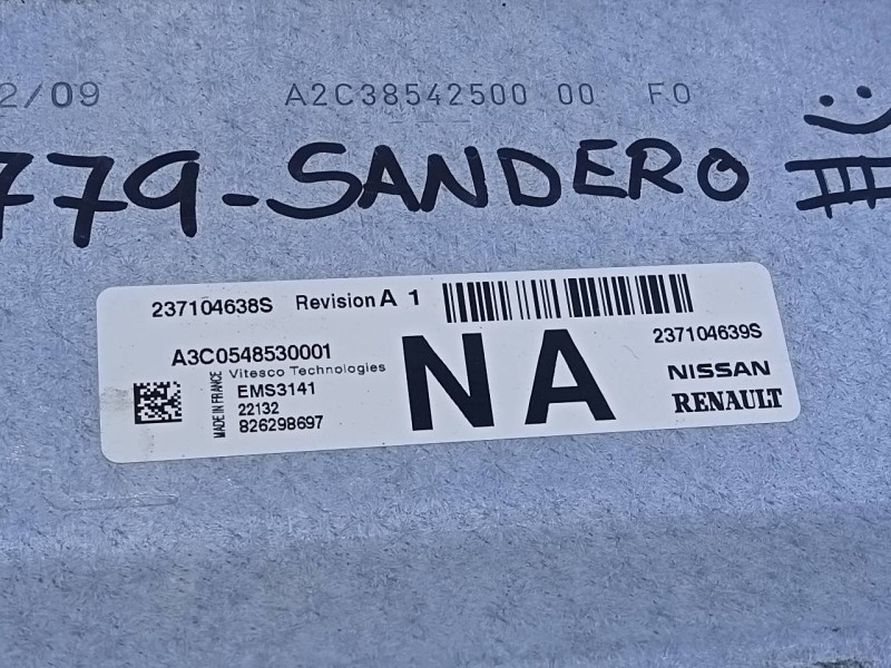 Recambio de centralita motor uce para dacia sandero iii stepaway referencia OEM IAM 237104639S 826298697 E2-A1-44-1