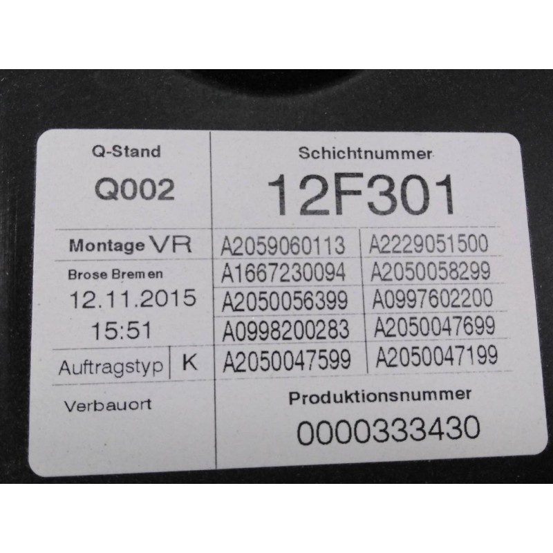 Recambio de elevalunas delantero derecho para mercedes-benz clase glc (w253) glc 250 d 4matic (253.909) referencia OEM IAM 25372