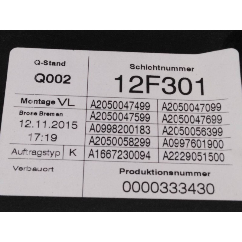 Recambio de elevalunas delantero izquierdo para mercedes-benz clase glc (w253) glc 250 d 4matic (253.909) referencia OEM IAM A20