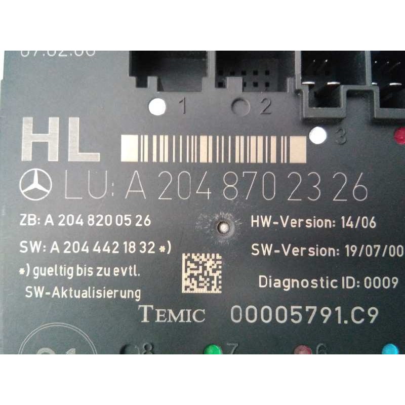 Recambio de modulo electronico para mercedes-benz clase c (w204) berlina c 200 kompressor special edition (204.041) referencia O