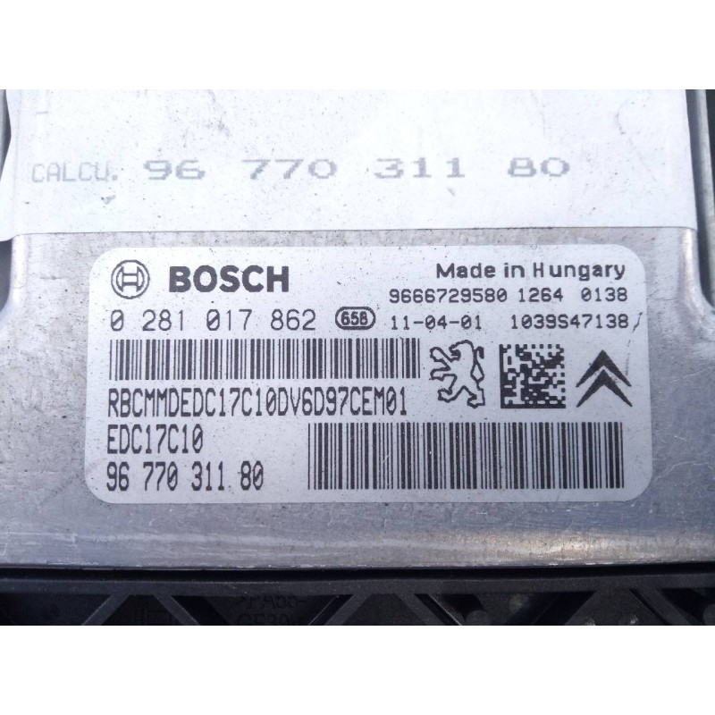 Recambio de centralita motor uce para citroën c4 lim. business referencia OEM IAM 9677031180 0281017862 E3-B2-35-1