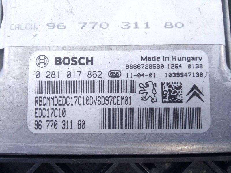 Recambio de centralita motor uce para citroën c4 lim. business referencia OEM IAM 9677031180 0281017862 E3-B2-35-1