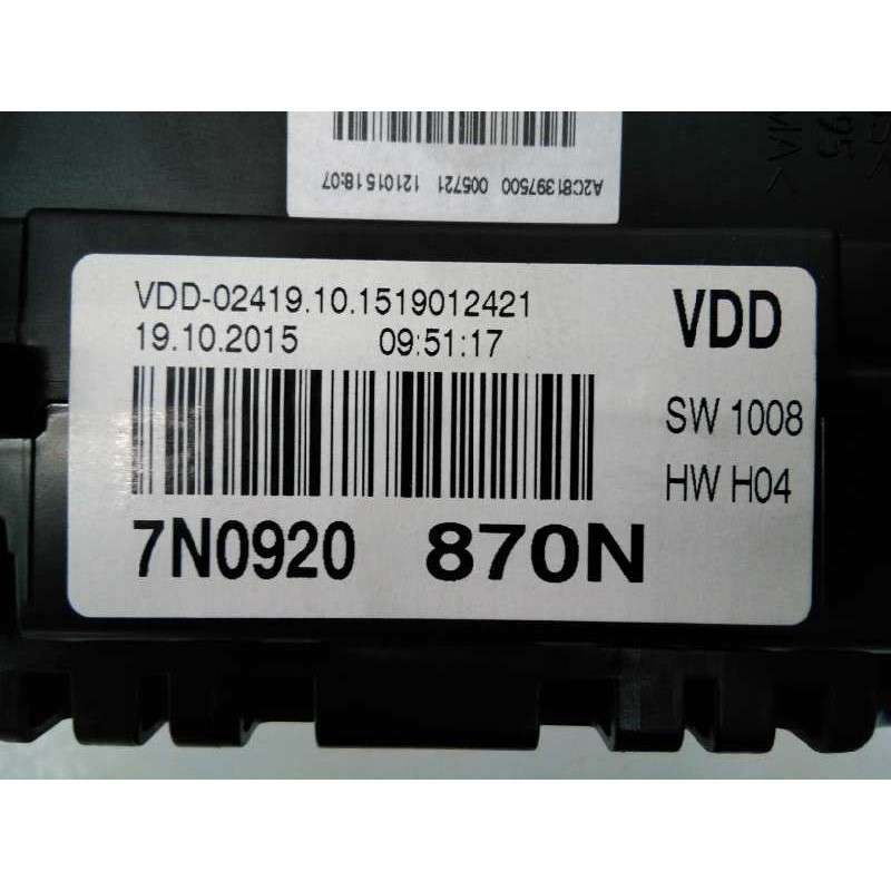 Recambio de cuadro instrumentos para volkswagen sharan (7n2) highline bmt referencia OEM IAM 7N0920870N  E2-A1-9-4