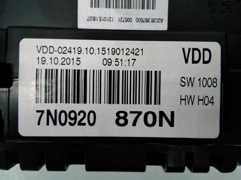 Recambio de cuadro instrumentos para volkswagen sharan (7n2) highline bmt referencia OEM IAM 7N0920870N  E2-A1-9-4