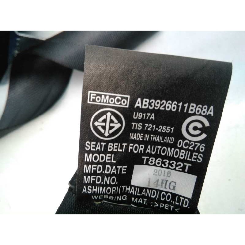 Recambio de cinturon seguridad trasero izquierdo para ford ranger (tke) doppelkabine 4x4 wildtrak referencia OEM IAM AB3926611B6
