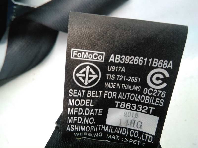 Recambio de cinturon seguridad trasero izquierdo para ford ranger (tke) doppelkabine 4x4 wildtrak referencia OEM IAM AB3926611B6