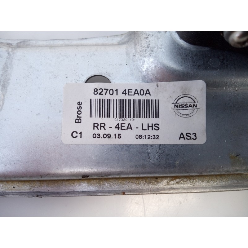 Recambio de elevalunas trasero izquierdo para nissan qashqai (j11) acenta referencia OEM IAM 827014EA0A  E2-A4-50-2