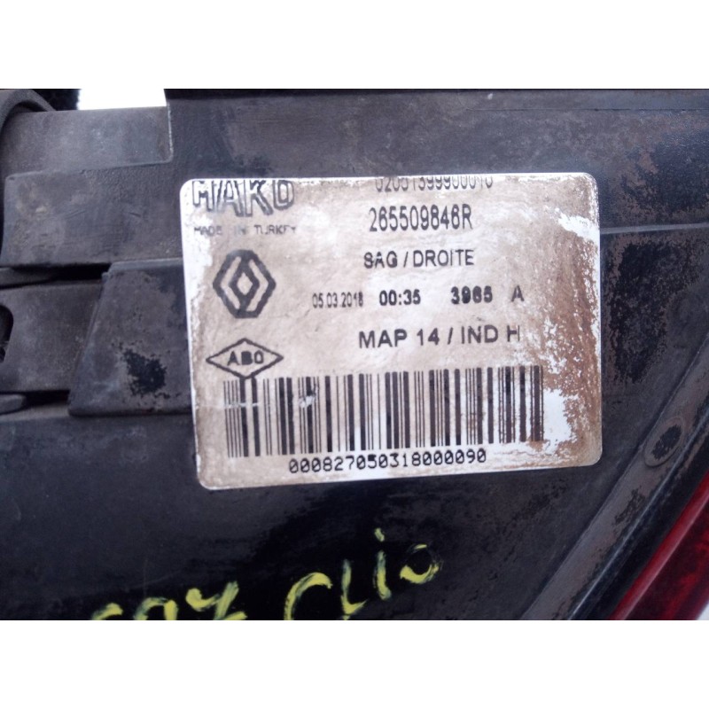 Recambio de piloto trasero derecho para renault clio iv authentique referencia OEM IAM 265509846R  E1-A1-27-1