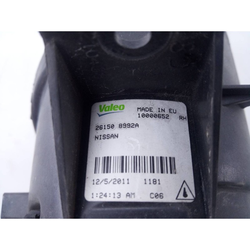 Recambio de faro antiniebla derecho para nissan qashqai (j10) acenta referencia OEM IAM 261508992A  E2-A4-54-2