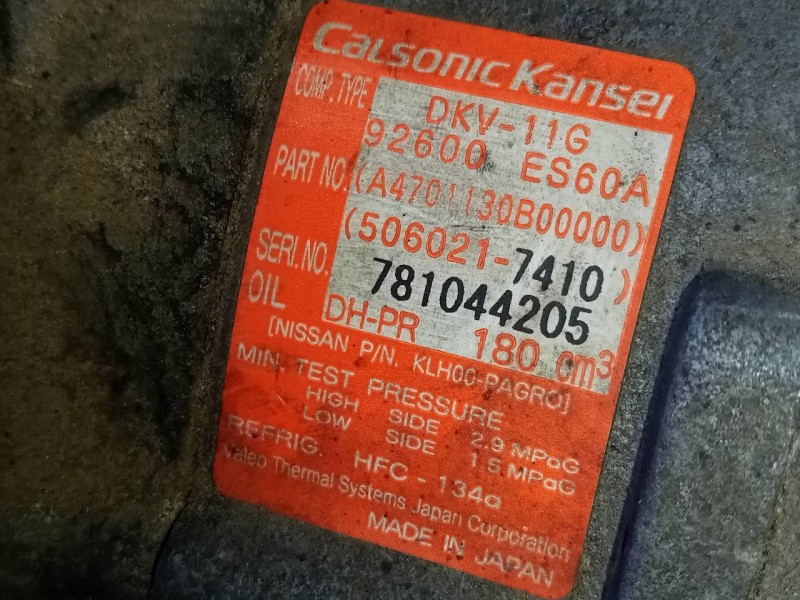 Recambio de compresor aire acondicionado para nissan x-trail (t30) titanium pack referencia OEM IAM 92600ES60A 781044205 P3-B2-1