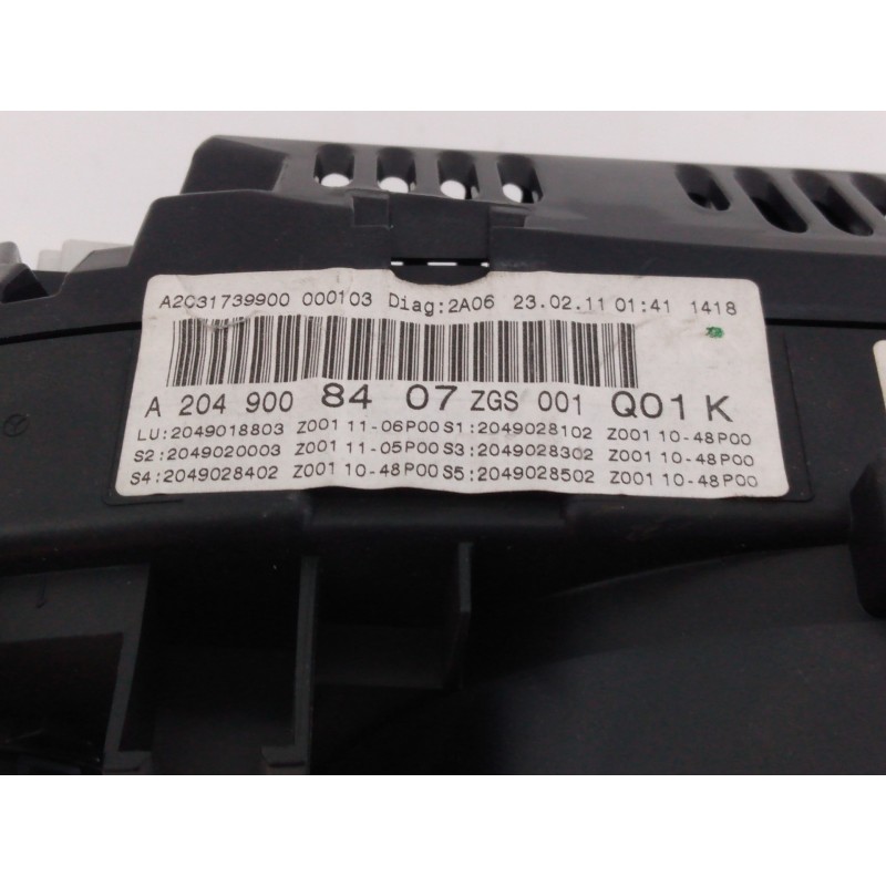 Recambio de cuadro instrumentos para mercedes-benz clase c (w204) berlina c 220 cdi (204.008) referencia OEM IAM A2049008407 A20