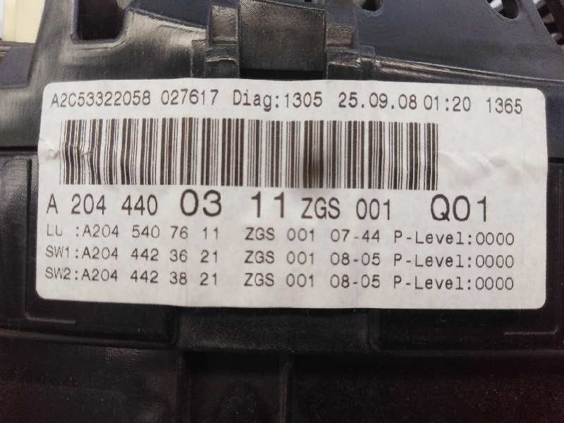 Recambio de cuadro instrumentos para mercedes-benz clase c (w204) berlina c 220 cdi (204.008) referencia OEM IAM A2044400311  E3