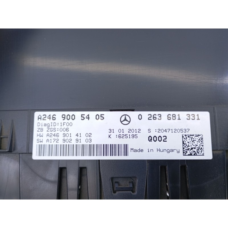 Recambio de cuadro instrumentos para mercedes-benz clase b sports tourer (w246, w242) b 180 cdi (246.200) referencia OEM IAM A24