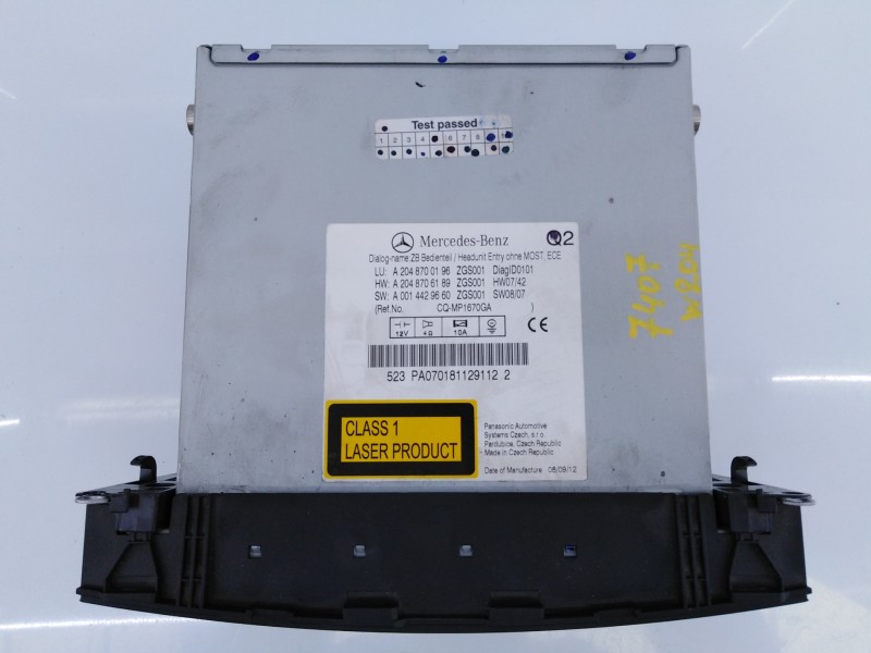 Recambio de sistema audio / radio cd para mercedes-benz clase c (w204) berlina c 220 cdi (204.008) referencia OEM IAM A204906040