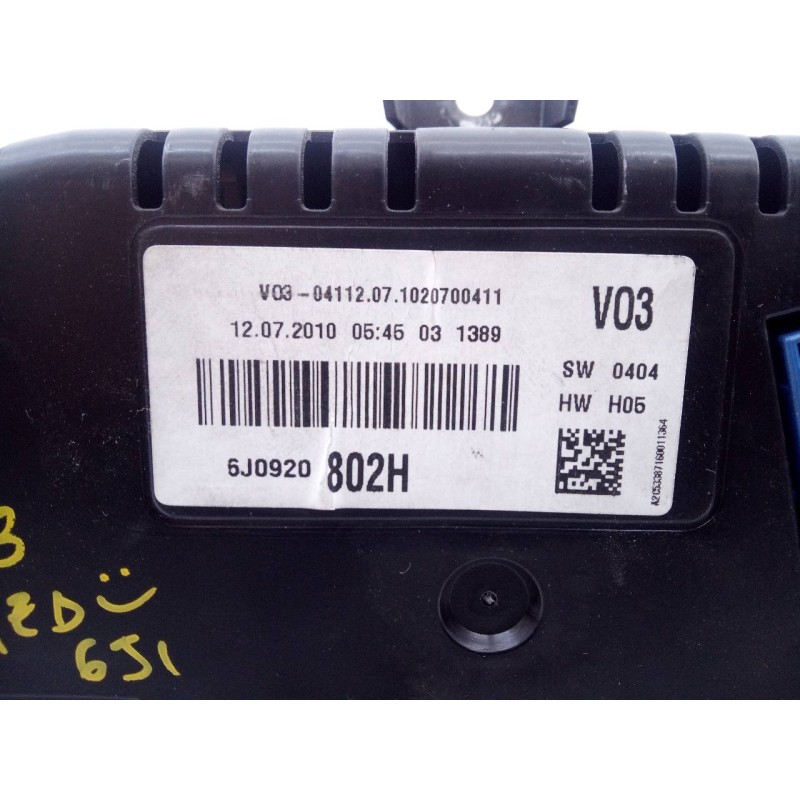 Recambio de cuadro instrumentos para seat ibiza sc (6j1) reference referencia OEM IAM 6J0920802H  E2-A1-15-7