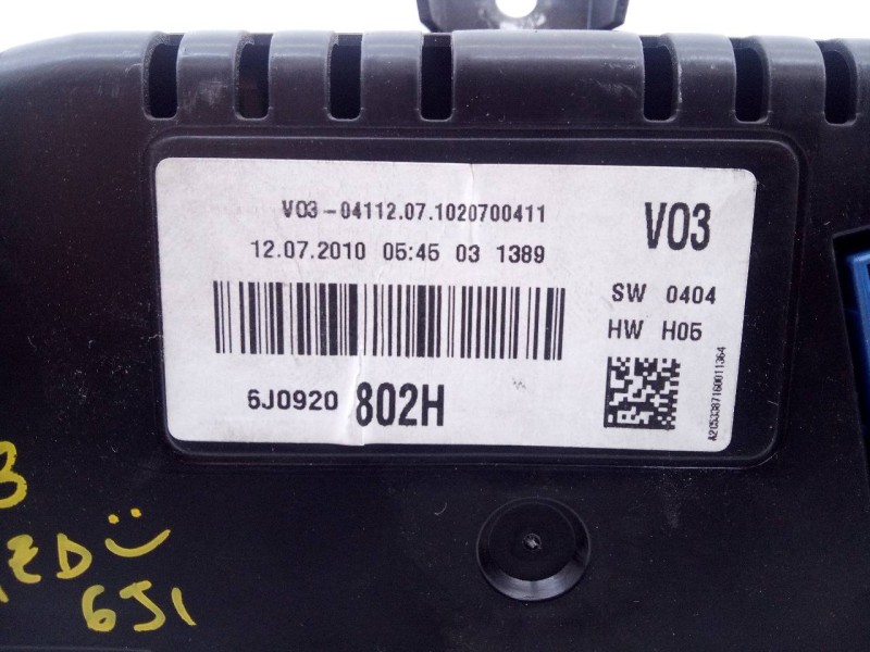 Recambio de cuadro instrumentos para seat ibiza sc (6j1) reference referencia OEM IAM 6J0920802H  E2-A1-15-7