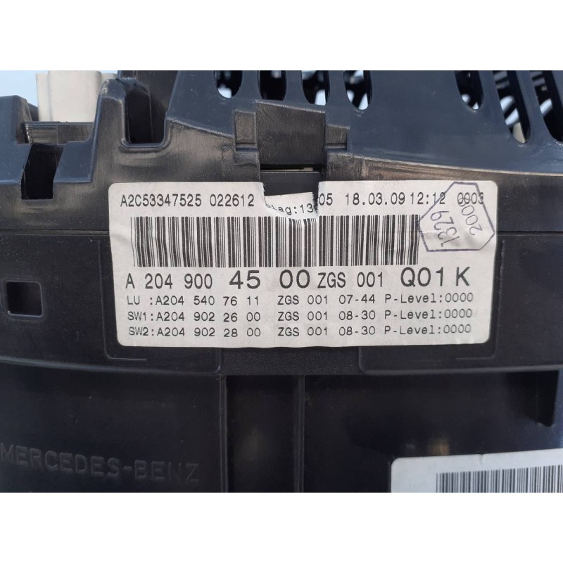 Recambio de cuadro instrumentos para mercedes-benz clase c (w204) lim. c 220 cdi blueefficiency (204.002) referencia OEM IAM A20