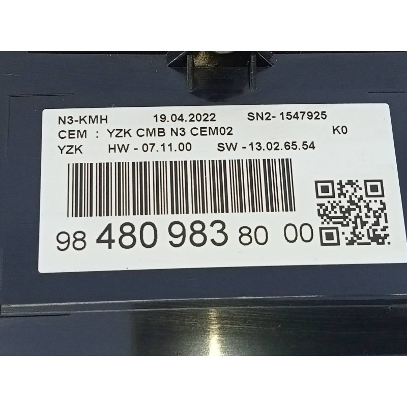 Recambio de cuadro instrumentos para opel vivaro furgón l select referencia OEM IAM 9848098380  E3-A5-17-4