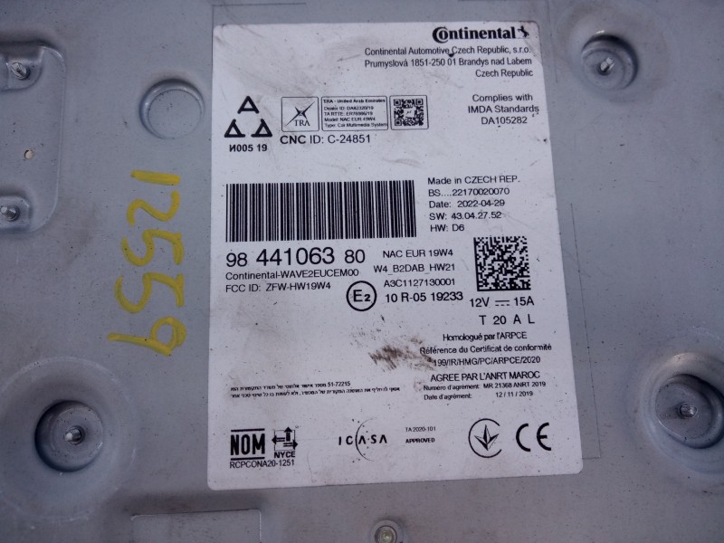 Recambio de sistema navegacion gps para opel vivaro furgón l select referencia OEM IAM 98081732ZD 9831665880 E3-A5-28-3