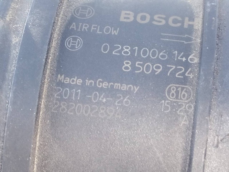 Recambio de caudalimetro para bmw serie 1 berlina (e81/e87) 116d referencia OEM IAM 8509724 0281006146 E3-A2-23-3