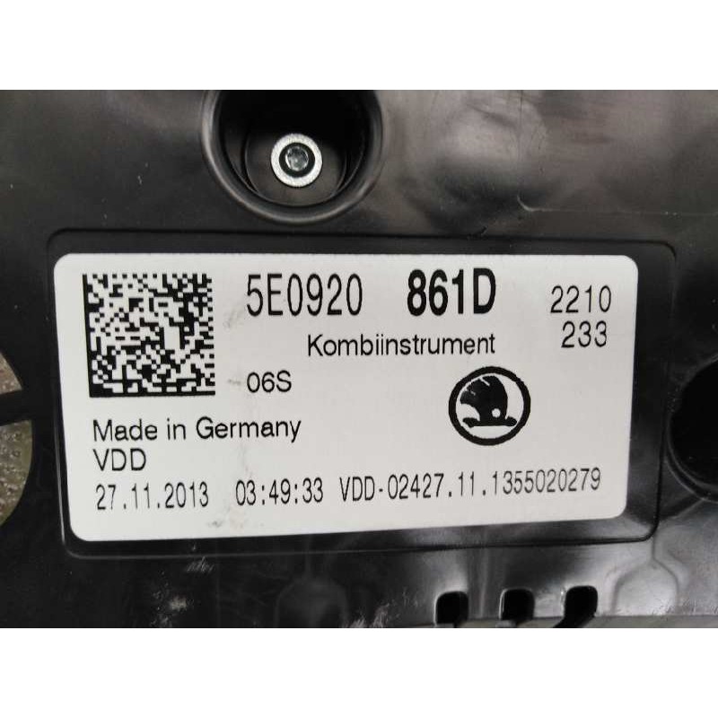 Recambio de cuadro instrumentos para skoda octavia lim. (5e3) style referencia OEM IAM 5E0920861D A2C83637600 E2-A1-25-3