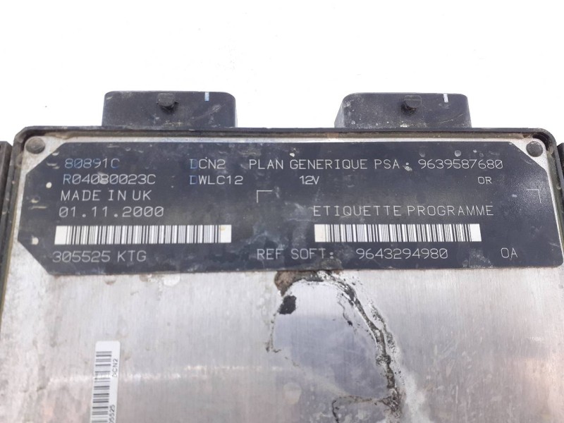 Recambio de centralita motor uce para citroën xsara berlina 1.9 d sx referencia OEM IAM 9643294980 R04080023C E3-B2-12-4