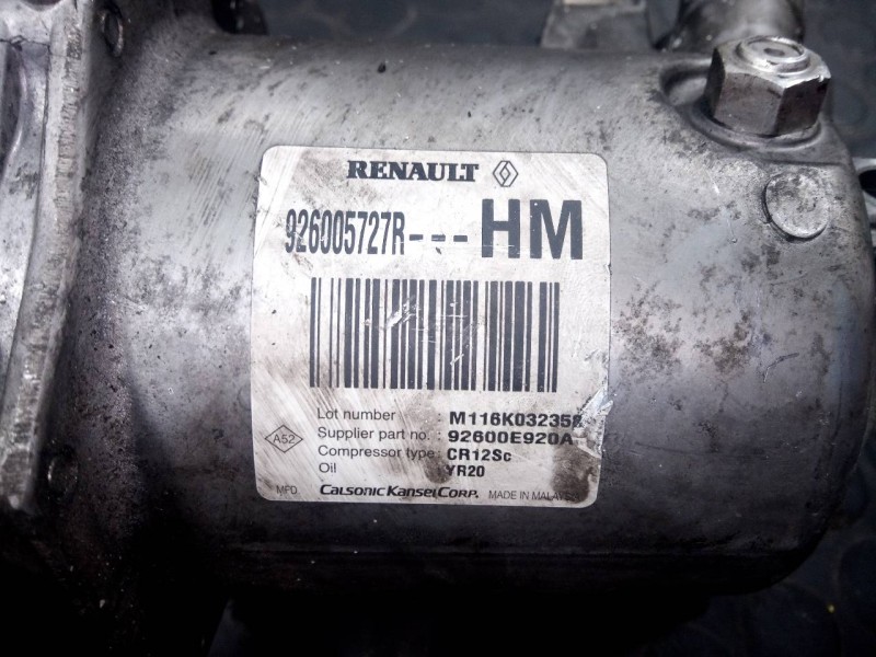 Recambio de compresor aire acondicionado para dacia lodgy ambiance referencia OEM IAM 926005727R  P3-B2-8-2