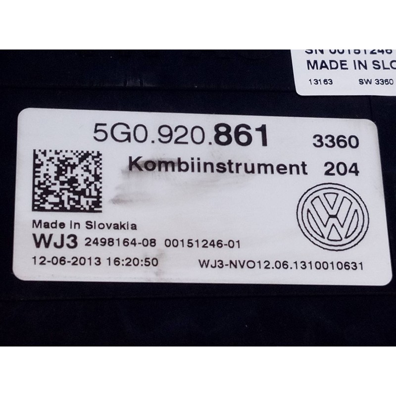 Recambio de cuadro instrumentos para volkswagen golf vii lim. (5g1) highline bluemotion referencia OEM IAM 5G0920861  E2-A1-44-2