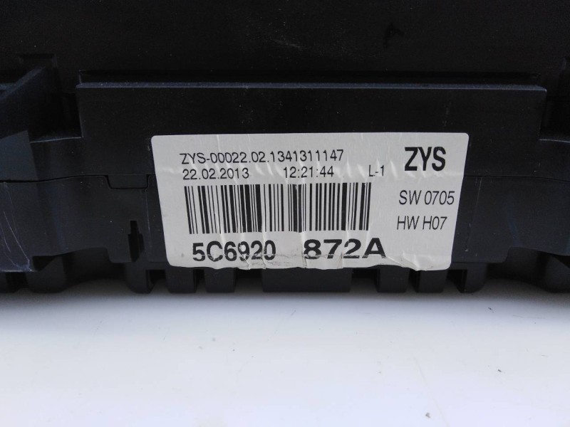 Recambio de cuadro instrumentos para volkswagen jetta (162) advance bluemotion referencia OEM IAM 5C6920872A  E2-A1-3-2
