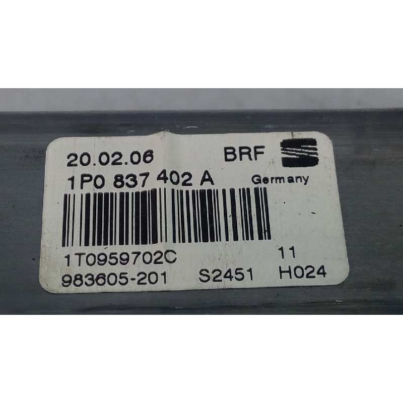 Recambio de elevalunas delantero izquierdo para seat leon (1p1) sport referencia OEM IAM 1K0959792H 1P0837461A E1-B6-4-1