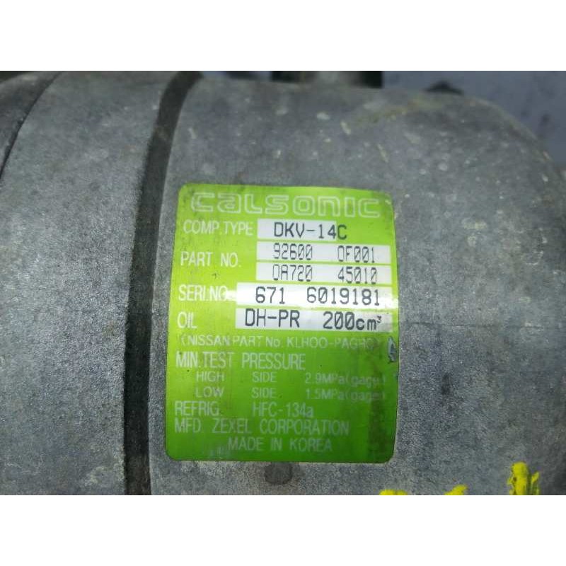 Recambio de compresor aire acondicionado para nissan terrano/terrano.ii (r20) se (5-ptas.) referencia OEM IAM 926000F001 6716019