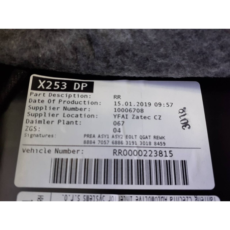 Recambio de guarnecido puerta trasera derecha para mercedes-benz clase glc coupe (bm 253)(6.2016) glc 220 d 4matic (253.305) ref