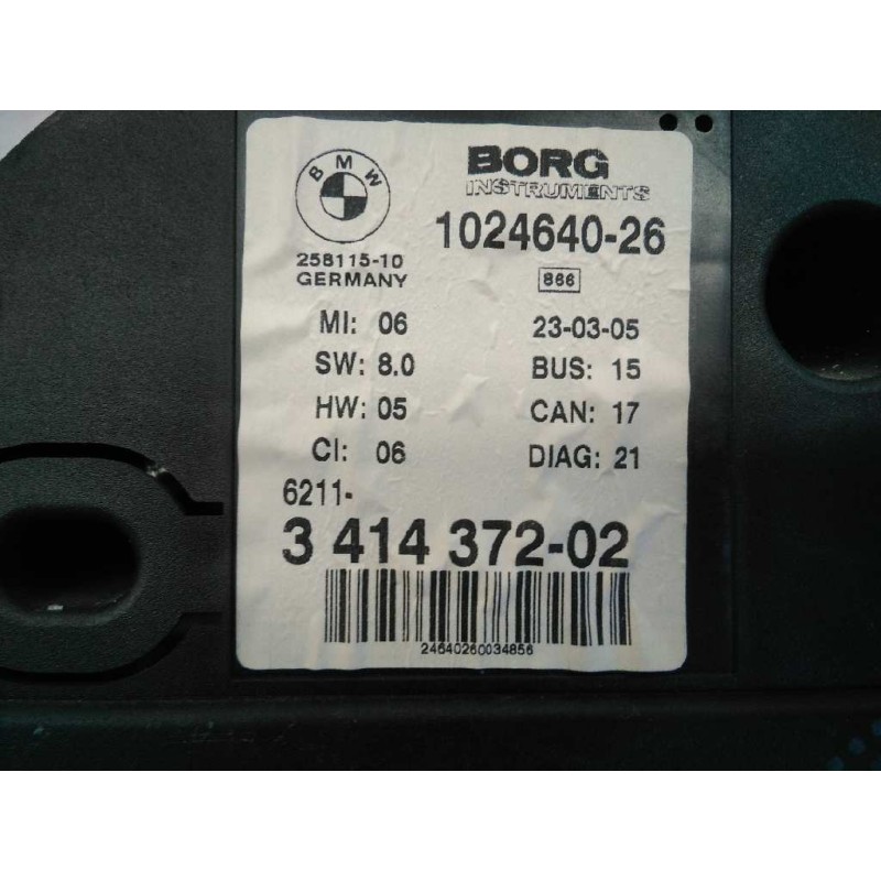 Recambio de cuadro instrumentos para bmw x3 (e83) 2.0d referencia OEM IAM 62103451581  E3-A2-30-2