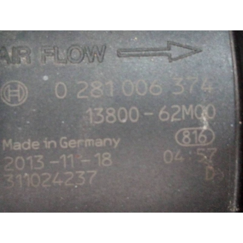 Recambio de caudalimetro para suzuki sx4 gle 4x4 referencia OEM IAM 1380062M00 0281006374 E3-B4-18-1