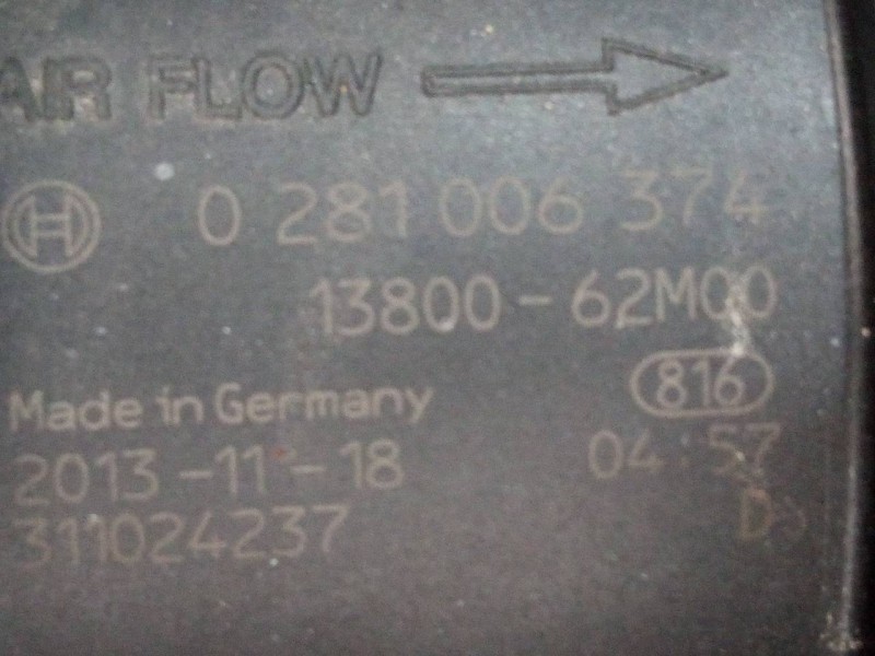 Recambio de caudalimetro para suzuki sx4 gle 4x4 referencia OEM IAM 1380062M00 0281006374 E3-B4-18-1