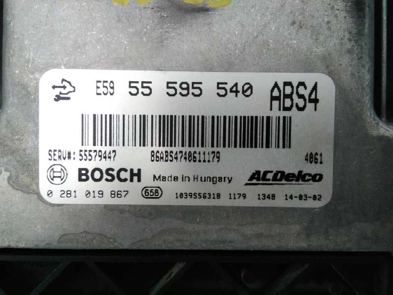 Recambio de centralita motor uce para opel insignia berlina selective referencia OEM IAM 55595540 0281019867 E3-A5-27-5