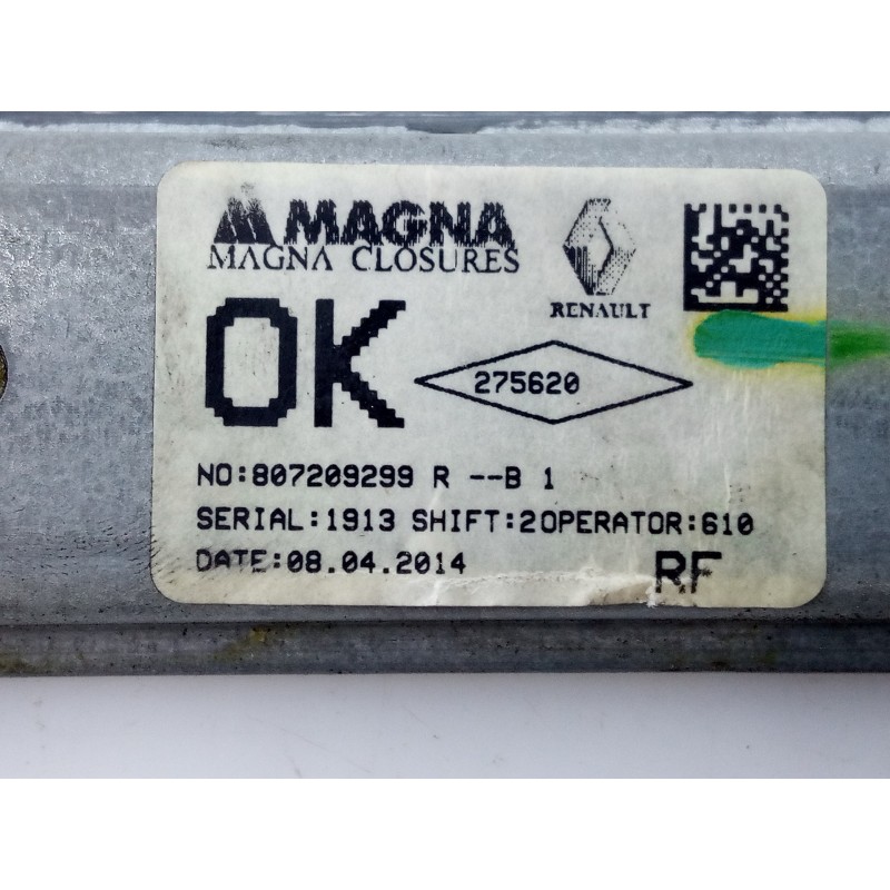 Recambio de elevalunas delantero derecho para dacia sandero ambiance referencia OEM IAM 807209299R  E1-A1-48-1