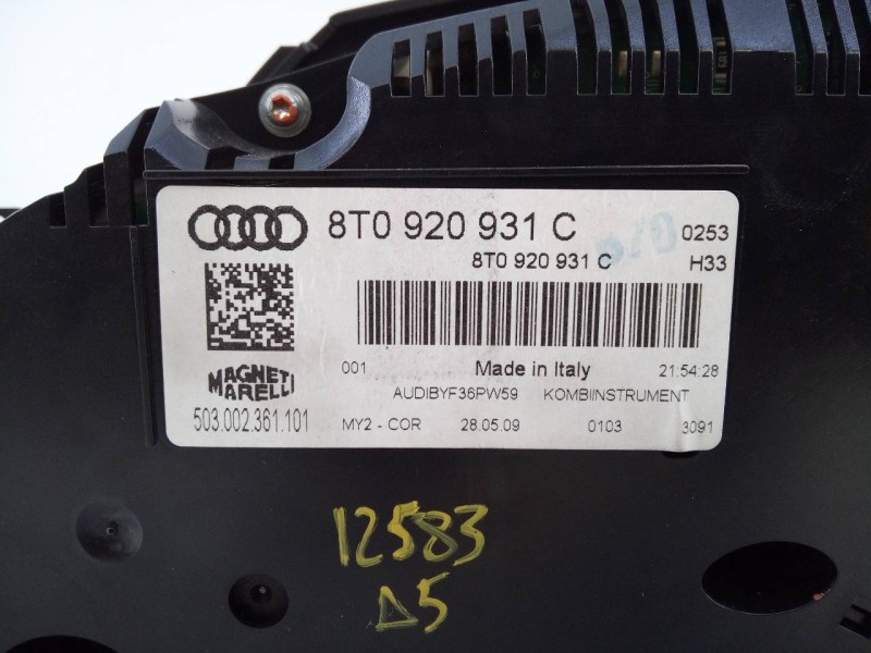 Recambio de cuadro instrumentos para audi a5 coupe (8t) 2.0 tfsi (155kw) referencia OEM IAM 8T0920931C  E2-A1-9-7