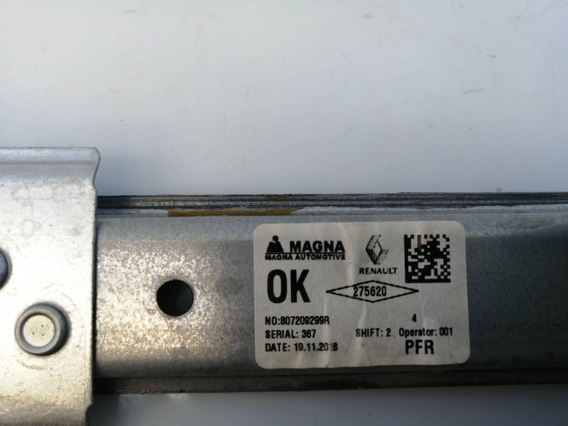 Recambio de elevalunas delantero derecho para dacia sandero stepway referencia OEM IAM 807209299R  E1-A1-12-2