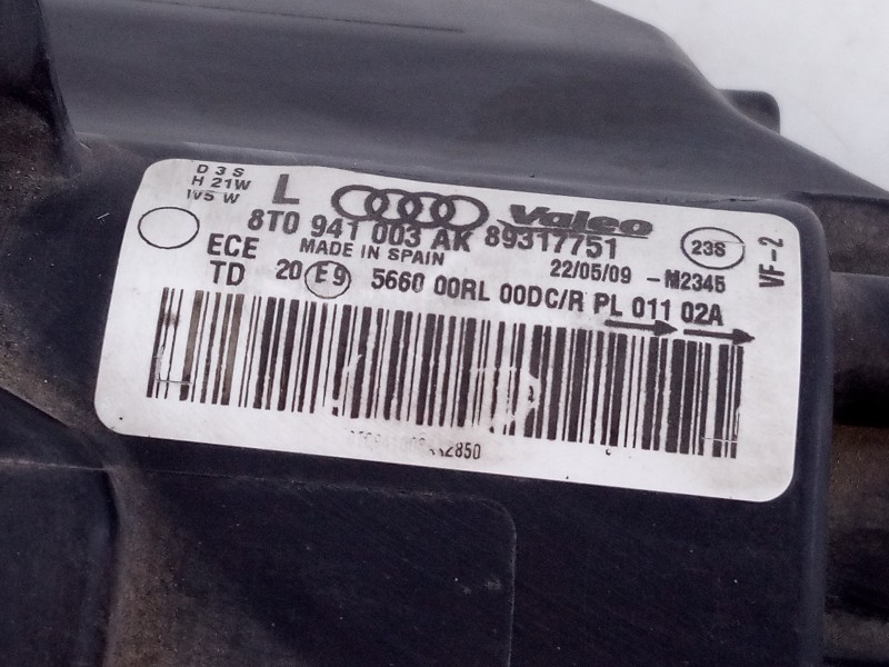 Recambio de faro izquierdo xenon para audi a5 coupe (8t) 2.0 tfsi (155kw) referencia OEM IAM 8T0941003AK 8K0941597 E1-B6-41-1
