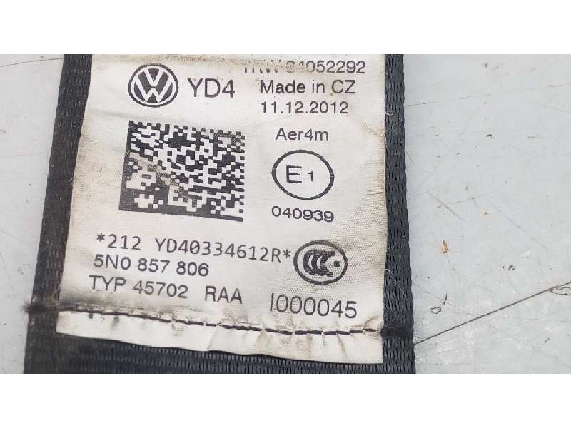 Recambio de cinturon seguridad trasero derecho para volkswagen tiguan (5n1) referencia OEM IAM 33017492B2 212YD40334612R E1-B6-1