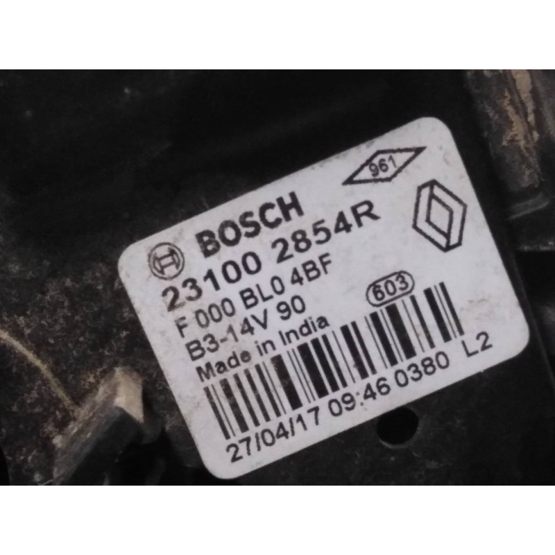 Recambio de alternador para dacia sandero stepway comfort referencia OEM IAM 231002854R F000BL04BF P3-A5-5-3