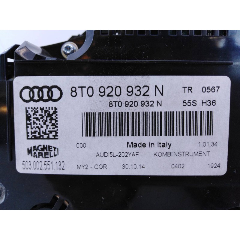 Recambio de cuadro instrumentos para audi a5 sportback (8t) 3.0 tdi quattro (180kw) referencia OEM IAM 8T0920932N  E2-A1-12-8