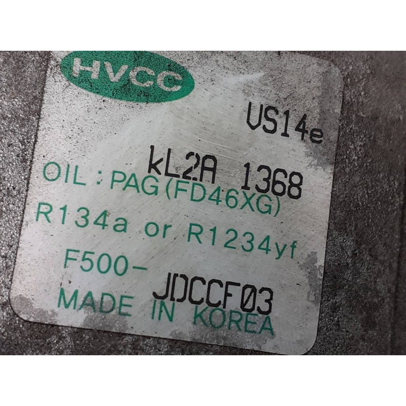 Recambio de compresor aire acondicionado para kia cee´d drive referencia OEM IAM F500JDCCF03 KL2A1368 P3-A2-7-4